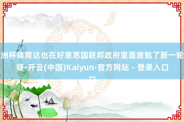 欧洲杯体育这也在好意思国联邦政府里面激勉了新一轮质疑-开云(中国)Kaiyun·官方网站 - 登录入口