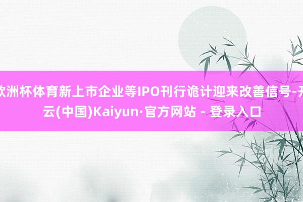欧洲杯体育新上市企业等IPO刊行诡计迎来改善信号-开云(中国)Kaiyun·官方网站 - 登录入口