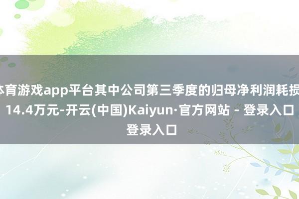 体育游戏app平台其中公司第三季度的归母净利润耗损114.4万元-开云(中国)Kaiyun·官方网站 - 登录入口