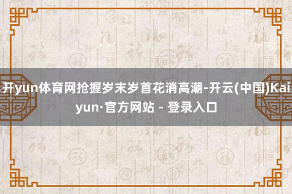 开yun体育网抢握岁末岁首花消高潮-开云(中国)Kaiyun·官方网站 - 登录入口