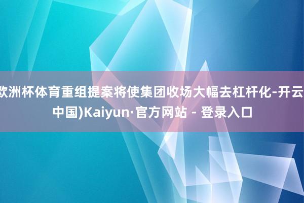 欧洲杯体育重组提案将使集团收场大幅去杠杆化-开云(中国)Kaiyun·官方网站 - 登录入口