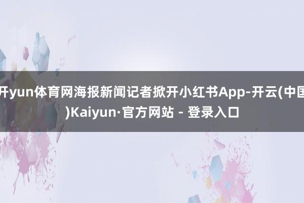 开yun体育网海报新闻记者掀开小红书App-开云(中国)Kaiyun·官方网站 - 登录入口