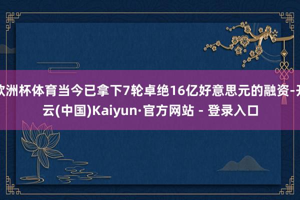 欧洲杯体育当今已拿下7轮卓绝16亿好意思元的融资-开云(中国)Kaiyun·官方网站 - 登录入口