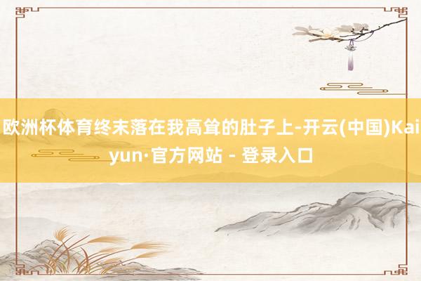 欧洲杯体育终末落在我高耸的肚子上-开云(中国)Kaiyun·官方网站 - 登录入口