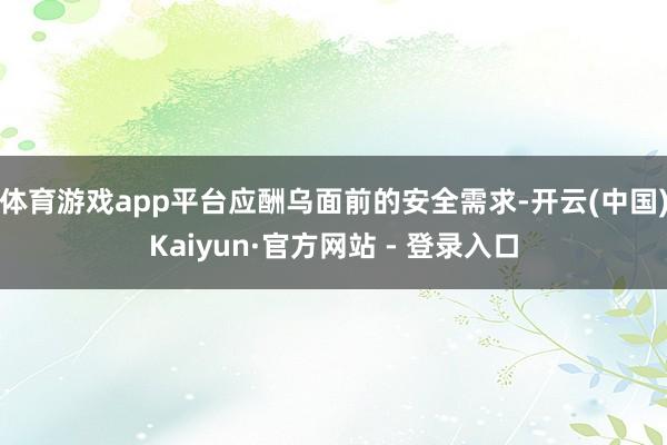 体育游戏app平台应酬乌面前的安全需求-开云(中国)Kaiyun·官方网站 - 登录入口