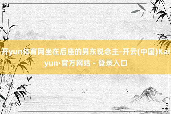 开yun体育网坐在后座的男东说念主-开云(中国)Kaiyun·官方网站 - 登录入口