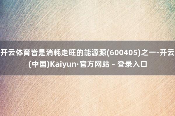 开云体育皆是消耗走旺的能源源(600405)之一-开云(中国)Kaiyun·官方网站 - 登录入口