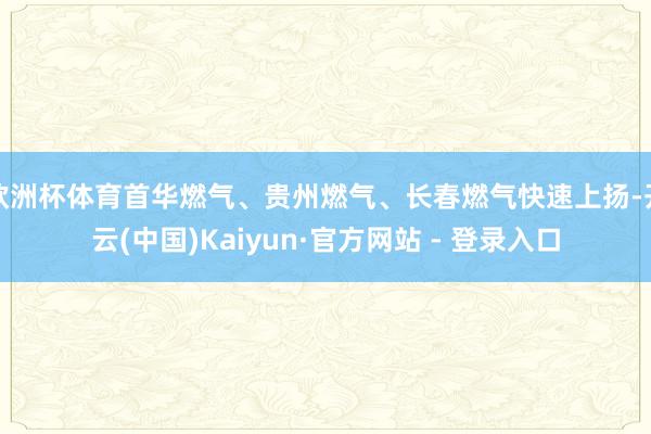 欧洲杯体育首华燃气、贵州燃气、长春燃气快速上扬-开云(中国)Kaiyun·官方网站 - 登录入口