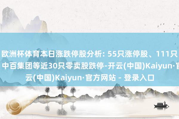 欧洲杯体育本日涨跌停股分析: 55只涨停股、111只跌停股, 永辉超市、中百集团等近30只零卖股跌停-开云(中国)Kaiyun·官方网站 - 登录入口
